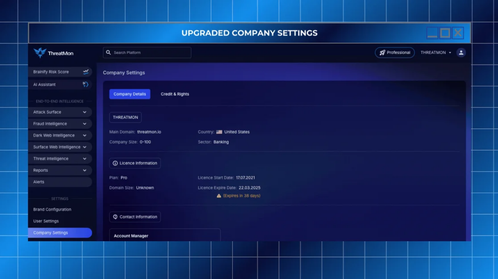 ThreatMon’s January 2025 Product Updates: Upgraded Company Settings Page