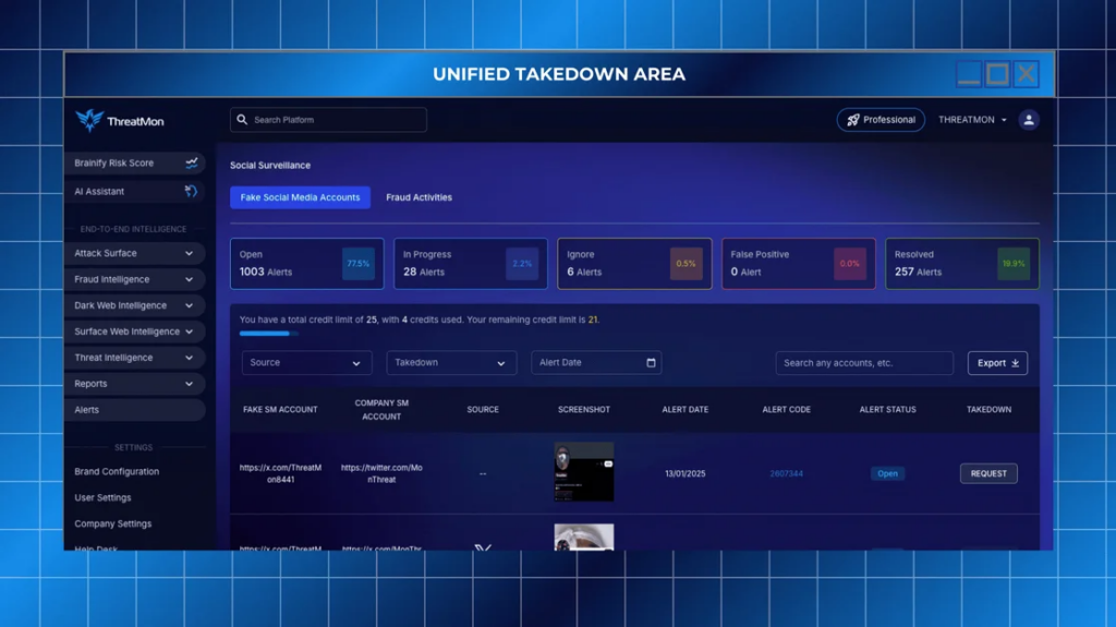 ThreatMon’s January 2025 Product Updates: Unified Takedown Area