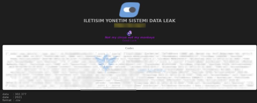 Turkey's IYS: 302,377 Records Allegedly Leaked