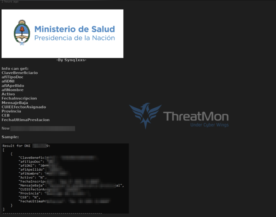 Argentina: Health and Identity Data Allegedly Exposed